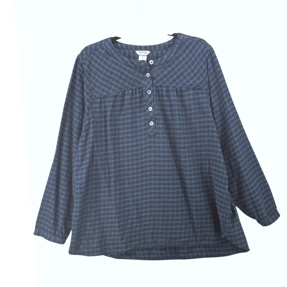 Duluth Trading Co Womens Flannel Tunic XL Tartan Mini PLaid
